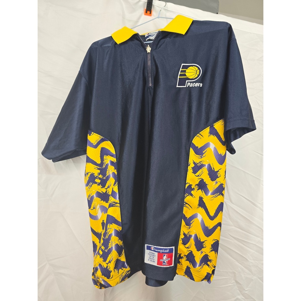 Vintage Champion Indiana Pacers NBA Mens XL Quarter Zip Pullover Athletic Jacket